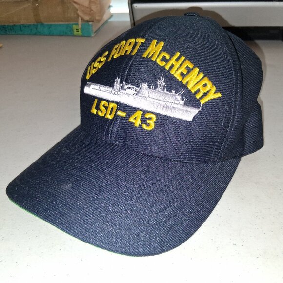 USS FORT McHENRY LSD-43 SHIP HAT - NAVY BLUE - baseball cap snapback - Picture 1 of 3